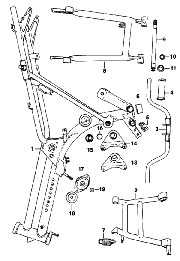 1 Cadre,béquille,bras oscillant,fixation moteur